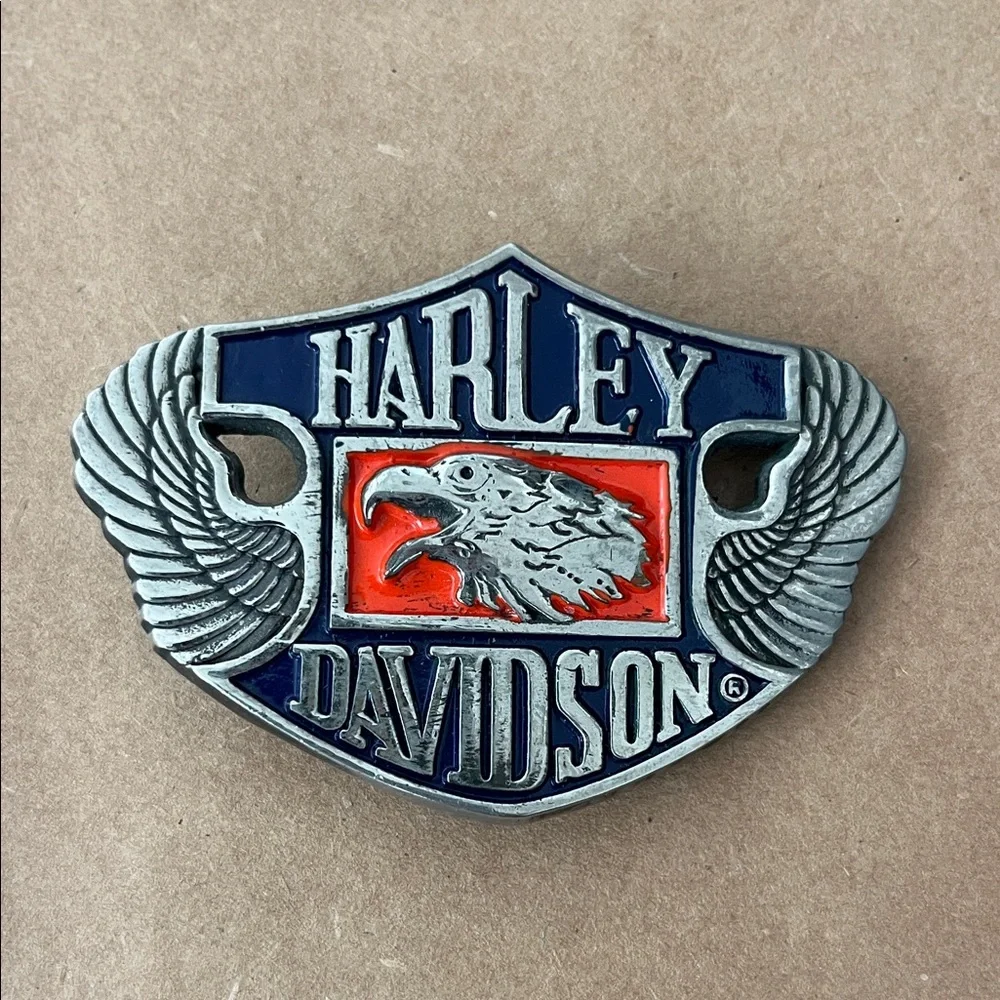 Vintage Harley-Davidson Solid Brass Eagle Belt Buckle